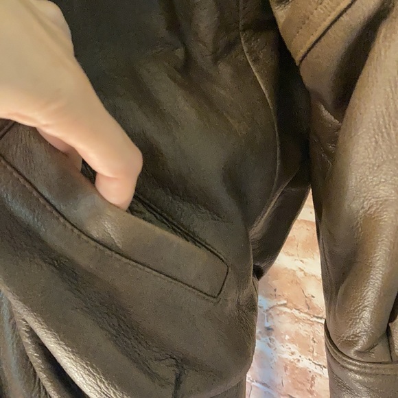 Lovely vintage Jacqueline Ferrar Brown leather jacket/coat - Picture 9 of 14